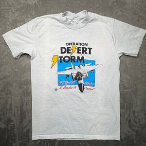 Vtg 1991 Operation Desert Storm T Shirt Stedman Smoke A Camel Gray Medium USA